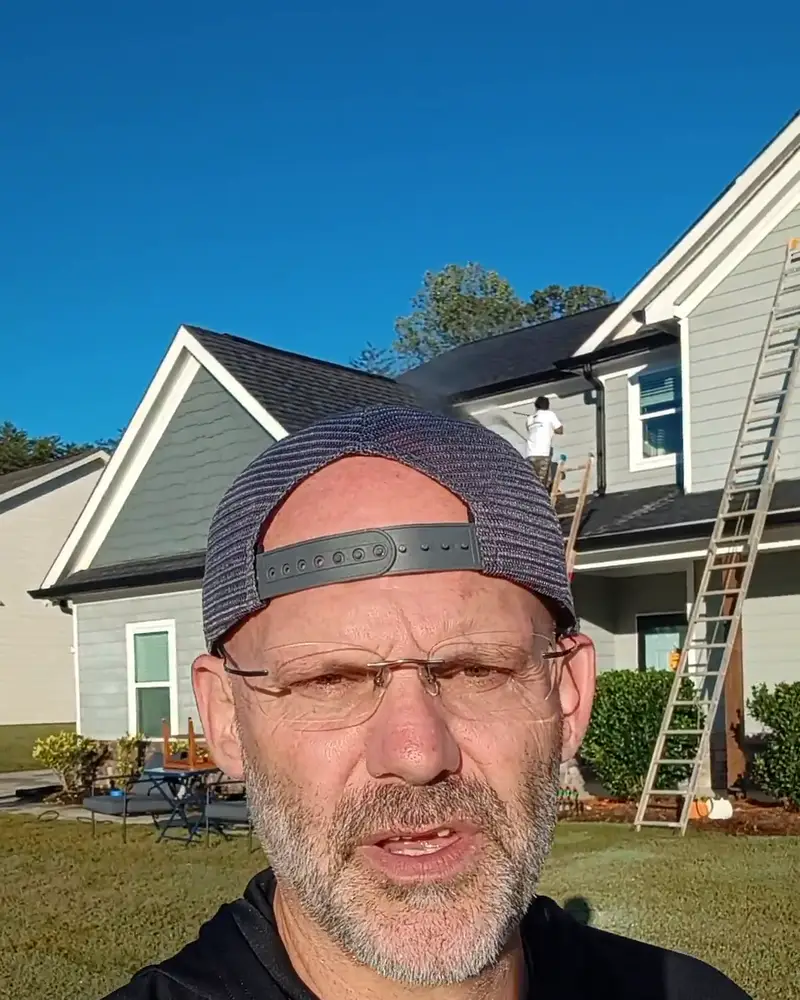 James Wheeler on site at the Magnolia Station exterior repaint in Lula, October 2026